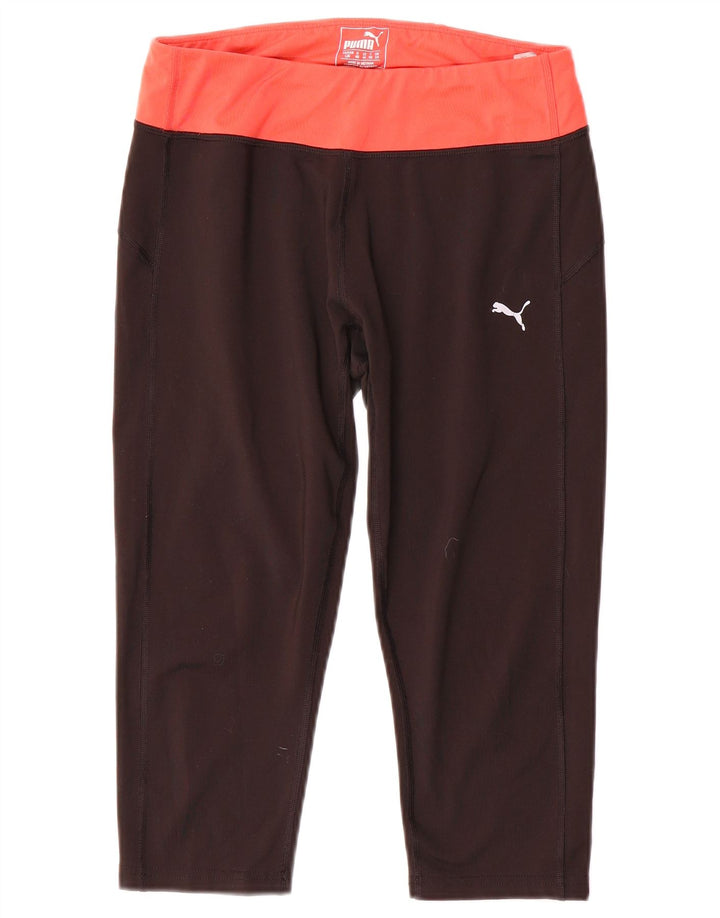 Puma Damen Capri-Leggings UK 14 Mittelschwarzes Colourblock-Polyester