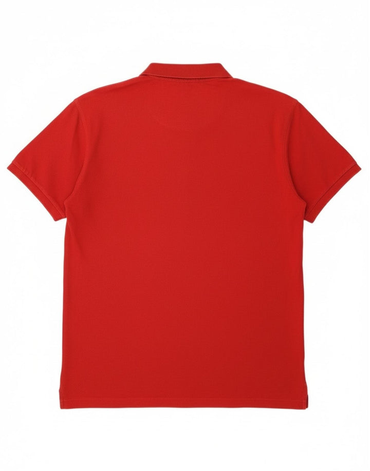 Gant Tailliertes Herren-Poloshirt XL aus roter Baumwolle