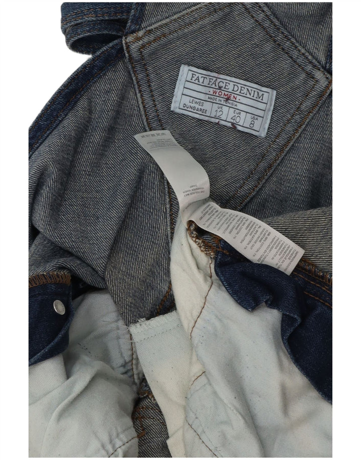 FAT FACE Damen Lewes Latzhose Jeans UK 12 Medium W34 L27 Blaue Baumwolle