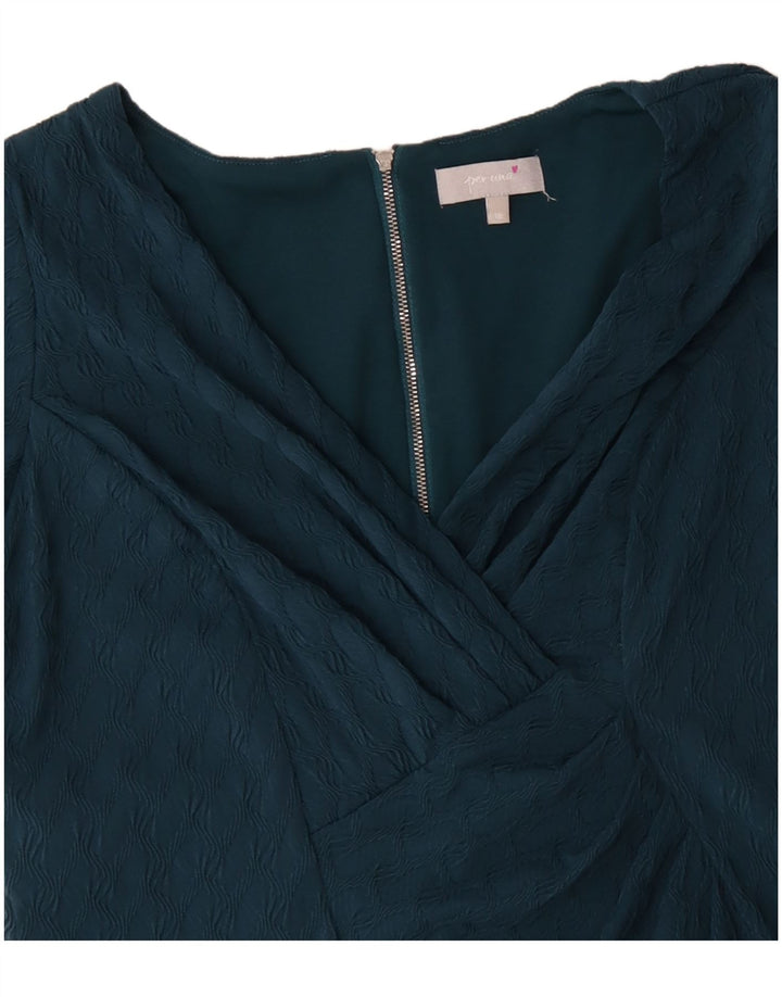 PER UNA Damen Etuikleid UK 18 XL Blau Polyester