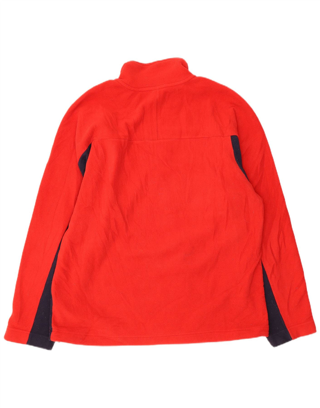 Fila Herren-Fleecepullover mit Reißverschluss am Hals, groß, rot, Farbblock