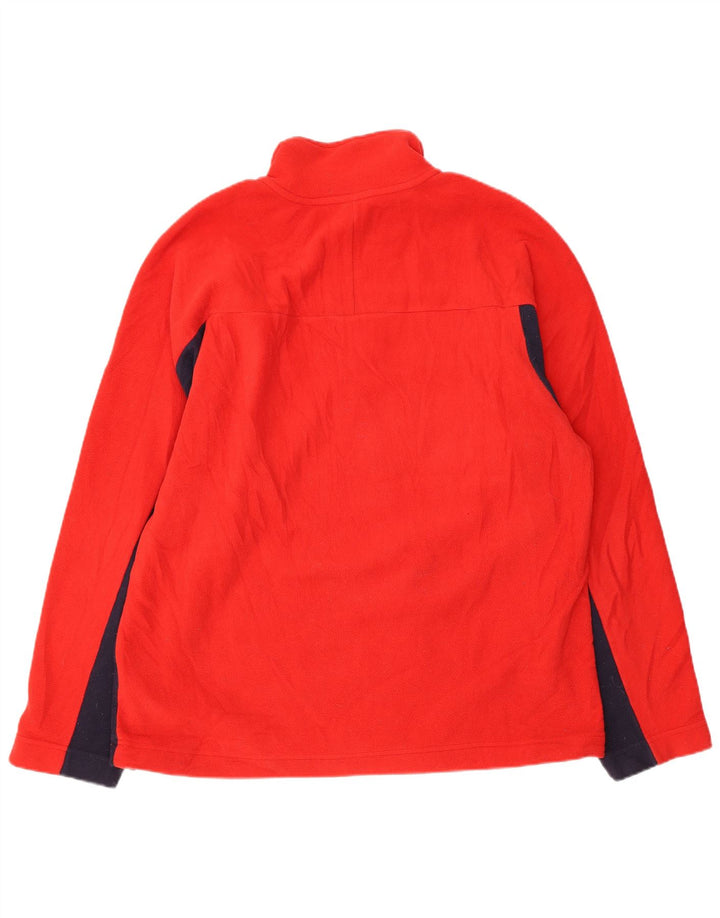 Fila Herren-Fleecepullover mit Reißverschluss am Hals, groß, rot, Farbblock