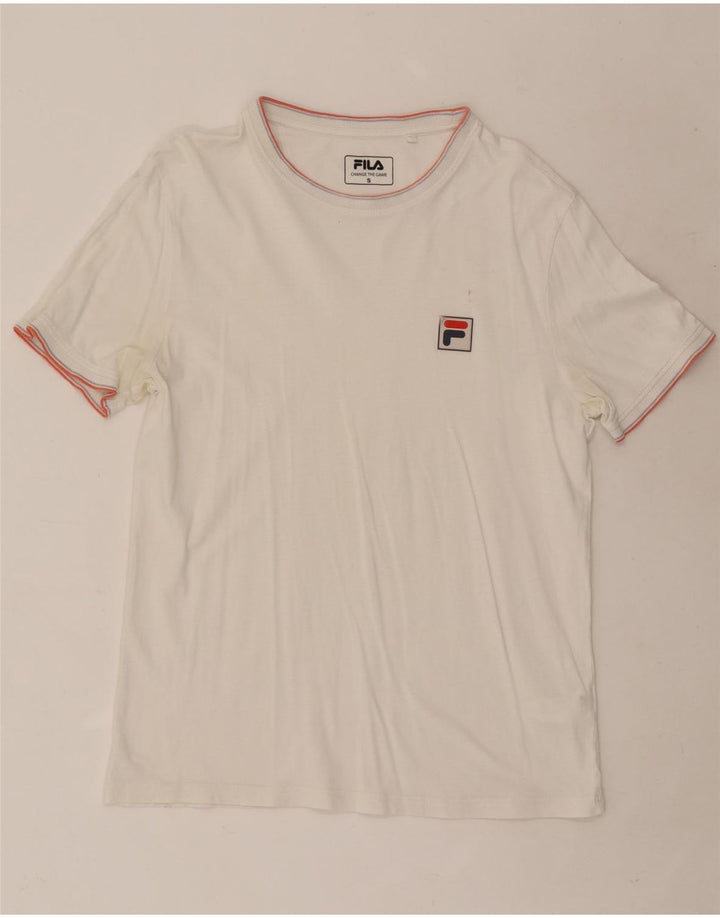 Fila Herren T-Shirt Top Small weiß gestreift aus Baumwolle