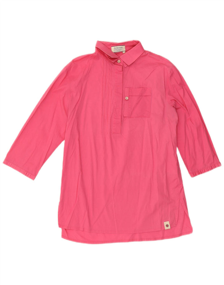 Jeckerson Damen-Pulloverhemd mit 3/4-Ärmeln, UK-Größe 10, Größe S, Rosa, Baumwolle