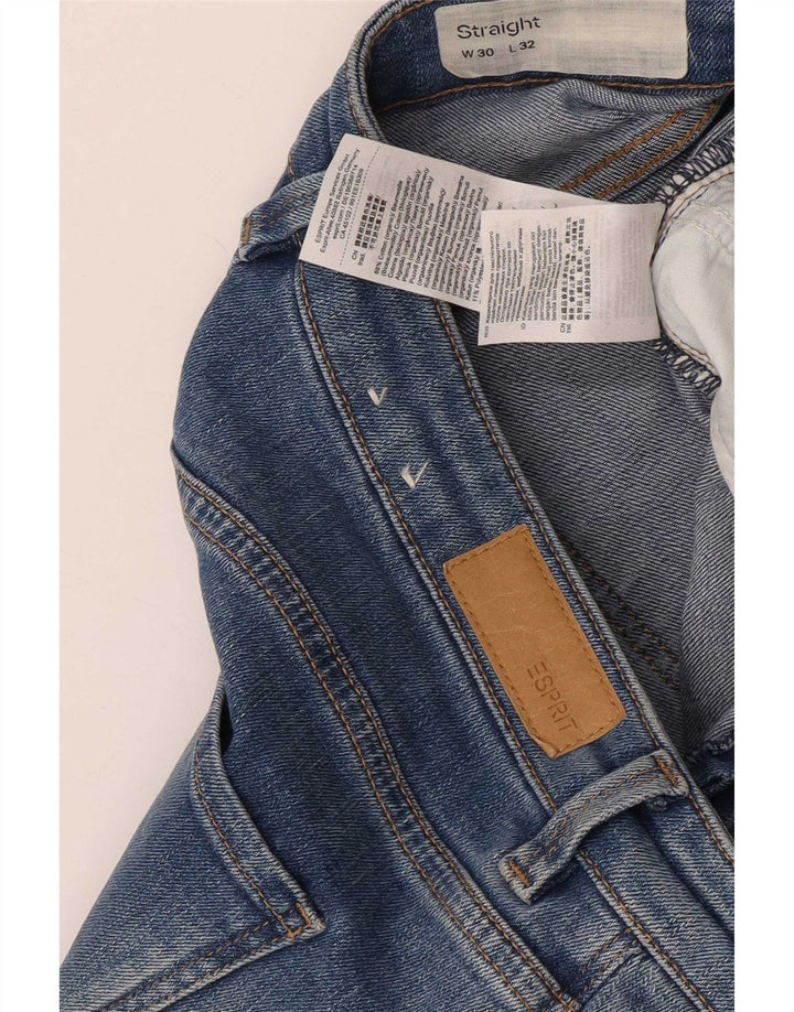 Esprit Damen Straight Jeans W30 L32 Blaue Baumwolle
