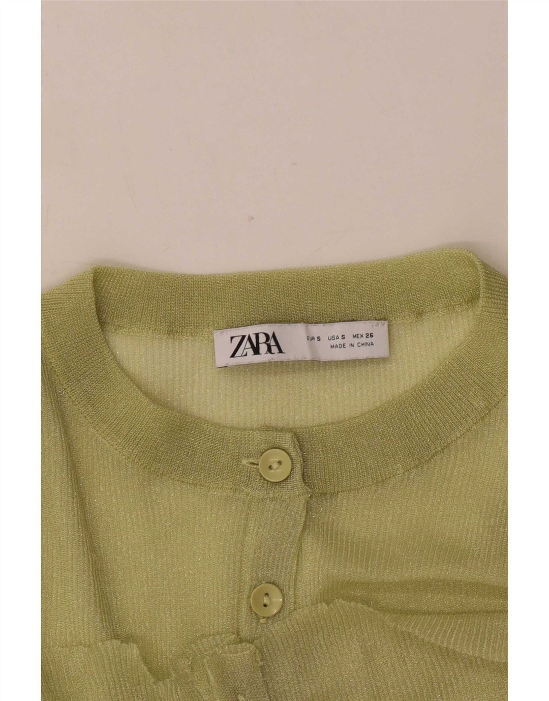 Zara Damen-Strickjacke in Übergröße, Gr. 10, Größe S, Grün