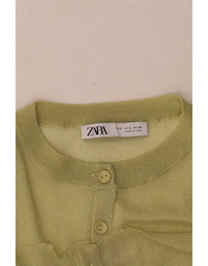 Zara Damen-Strickjacke in Übergröße, Gr. 10, Größe S, Grün