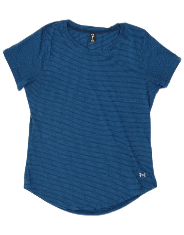 UNDER ARMOUR Damen T-Shirt Top UK 14 Mittelblaues Polyester