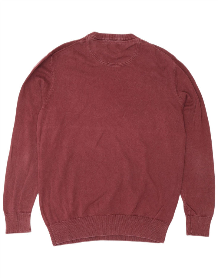 TIMBERLAND Herren-Pullover mit Rundhalsausschnitt, mittelgroße burgunderrote Baumwolle