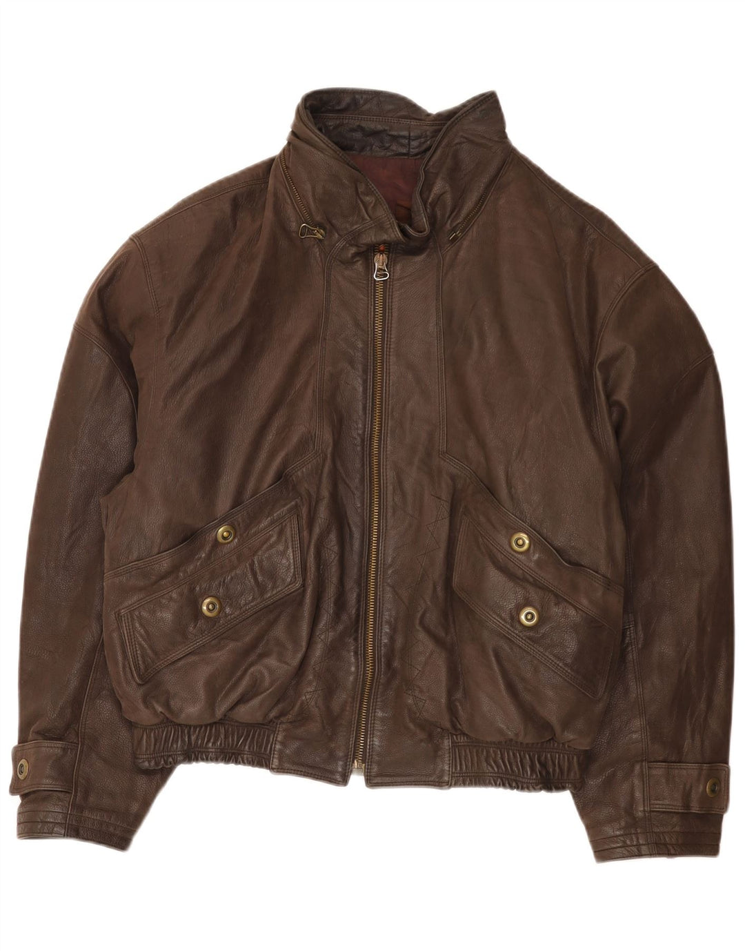 Vintage Herren Bomber Lederjacke EU 52 XL Braunes Leder