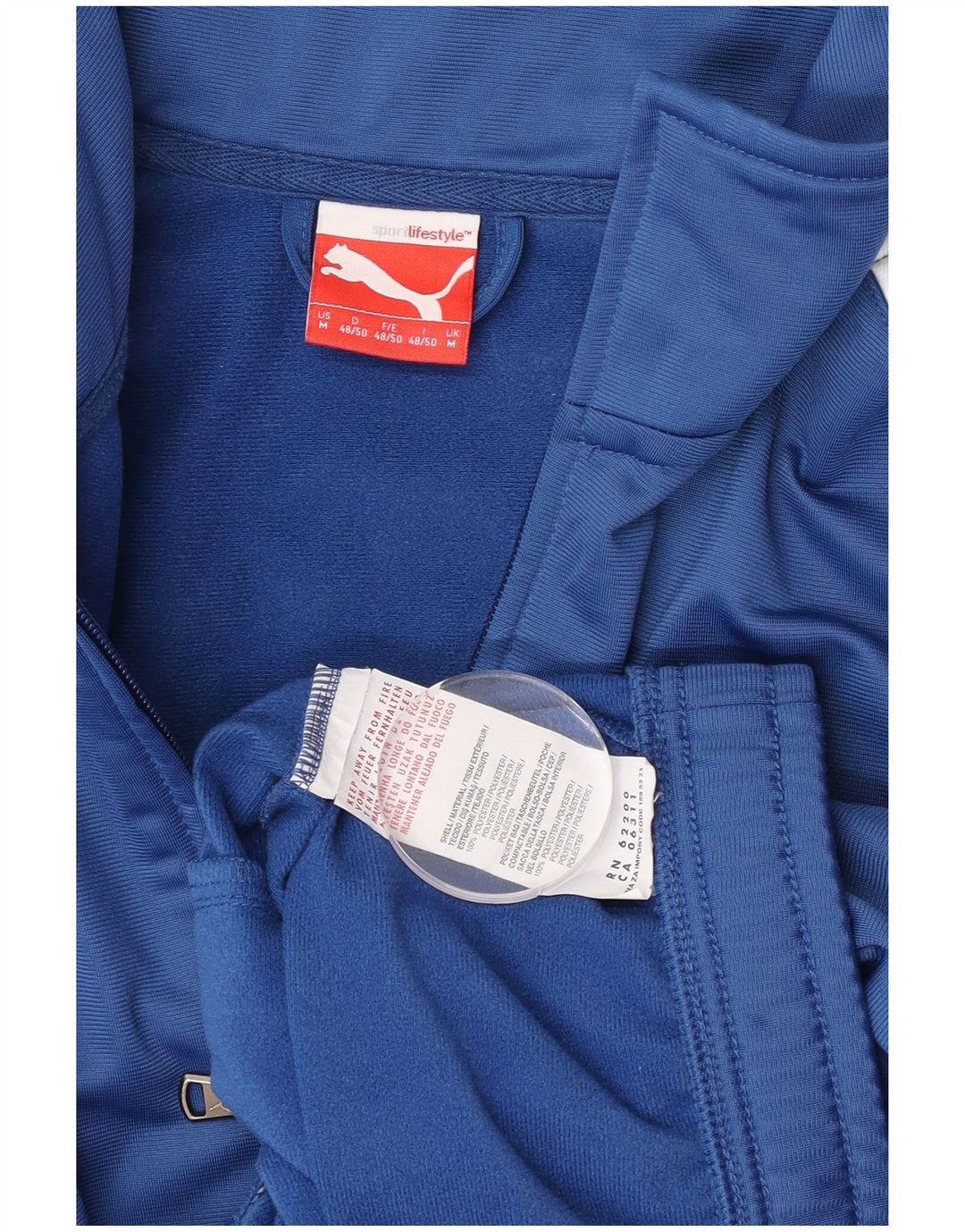 Puma Herren-Trainingsanzugoberjacke aus mittelblauem Colourblock-Polyester