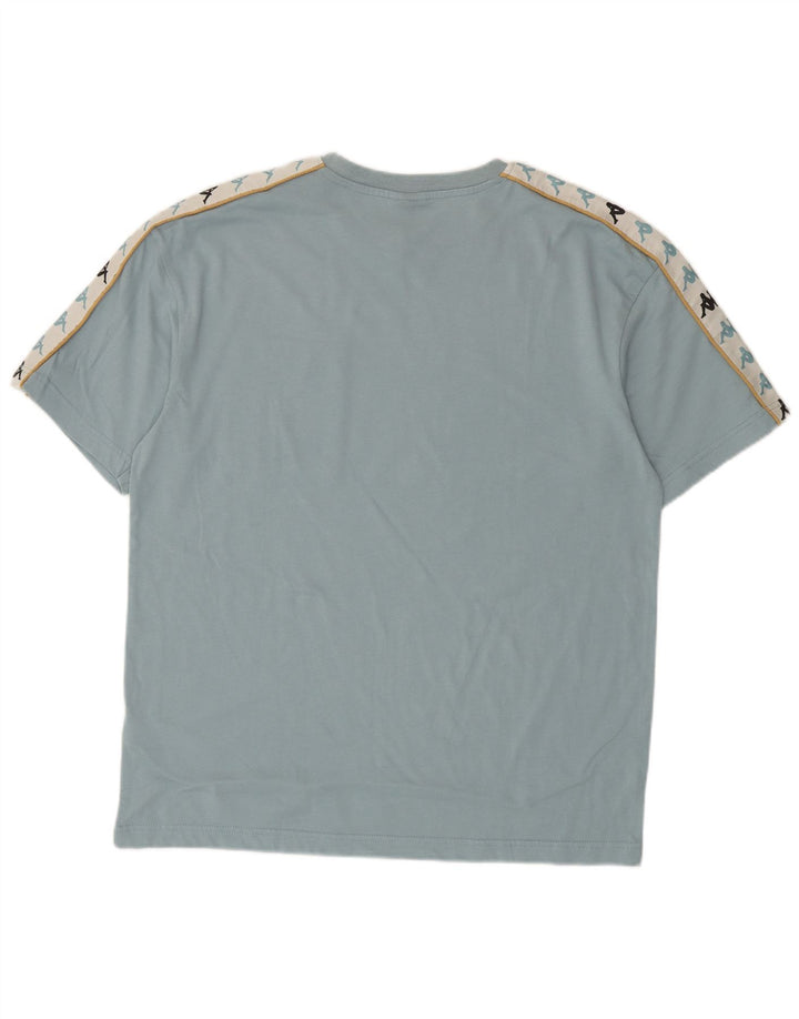 Kappa Herren-T-Shirt mit Grafik, groß, blau, Colourblock-Baumwolle