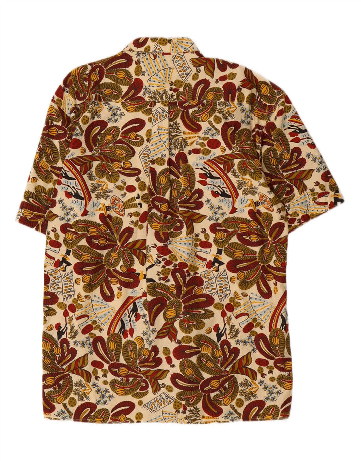 Vintage Herren-Kurzarmhemd, mittelgroß, mehrfarbig, Paisley-Baumwolle