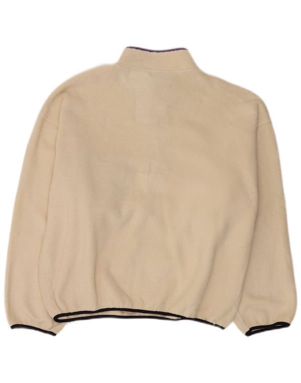 Think Pink – Übergroßer Fleece-Pullover mit Reißverschluss am Hals für Damen, UK 14, Mittel, gebrochenes Weiß