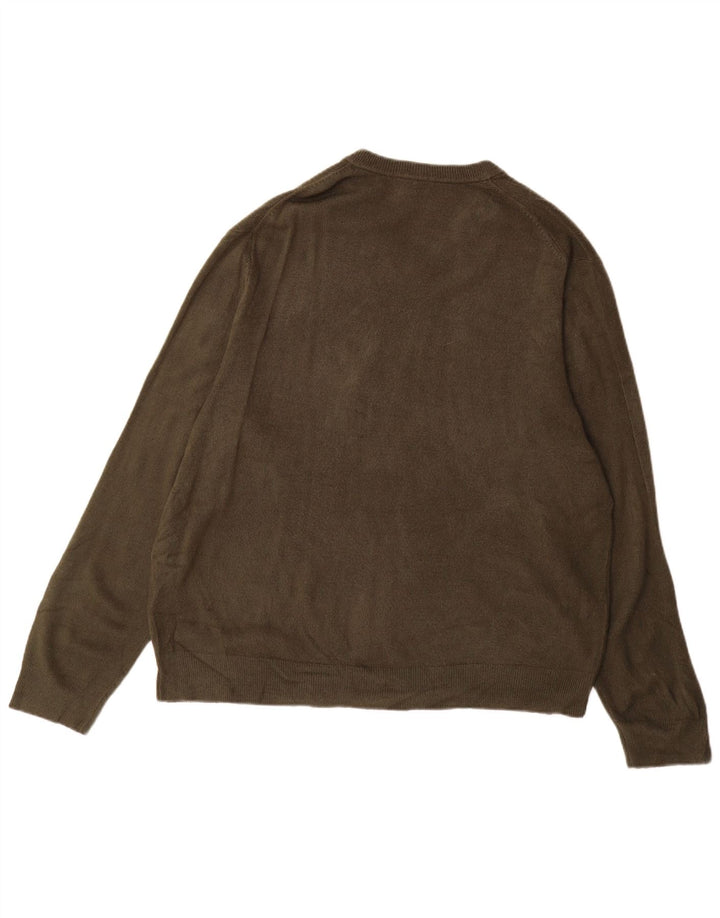 Dockers Herren-Pullover mit V-Ausschnitt, 2XL, Khaki, Acryl