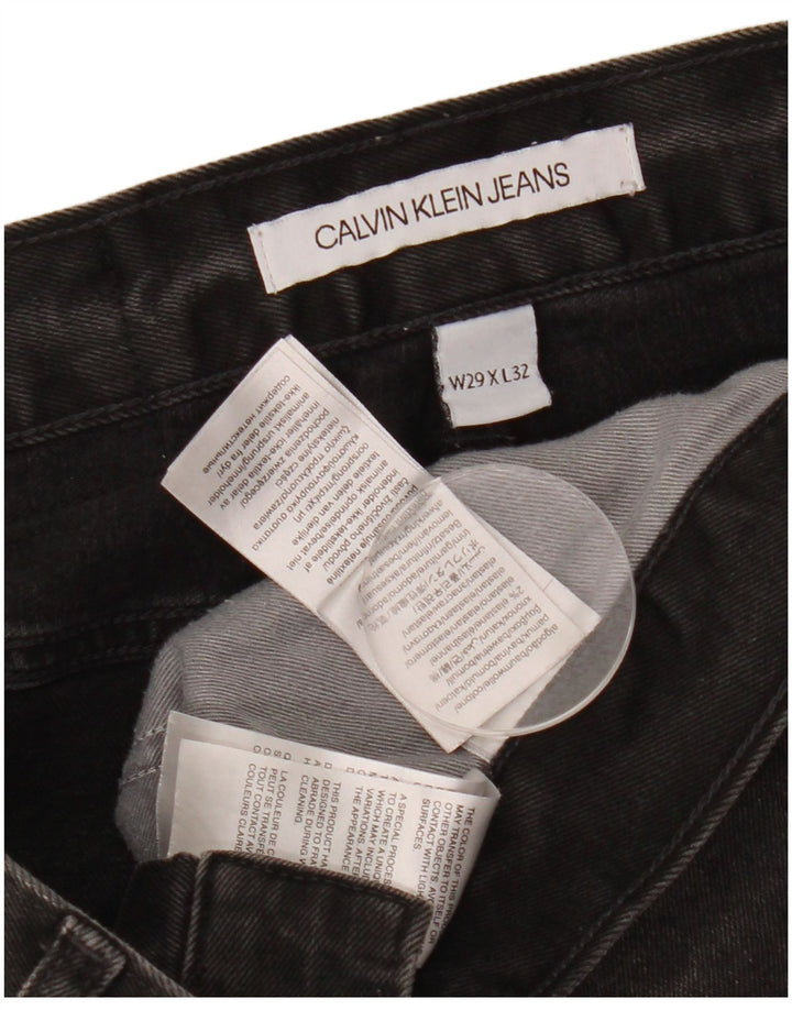 Calvin Klein Herren Slim Jeans W29 L32 Schwarze Baumwolle