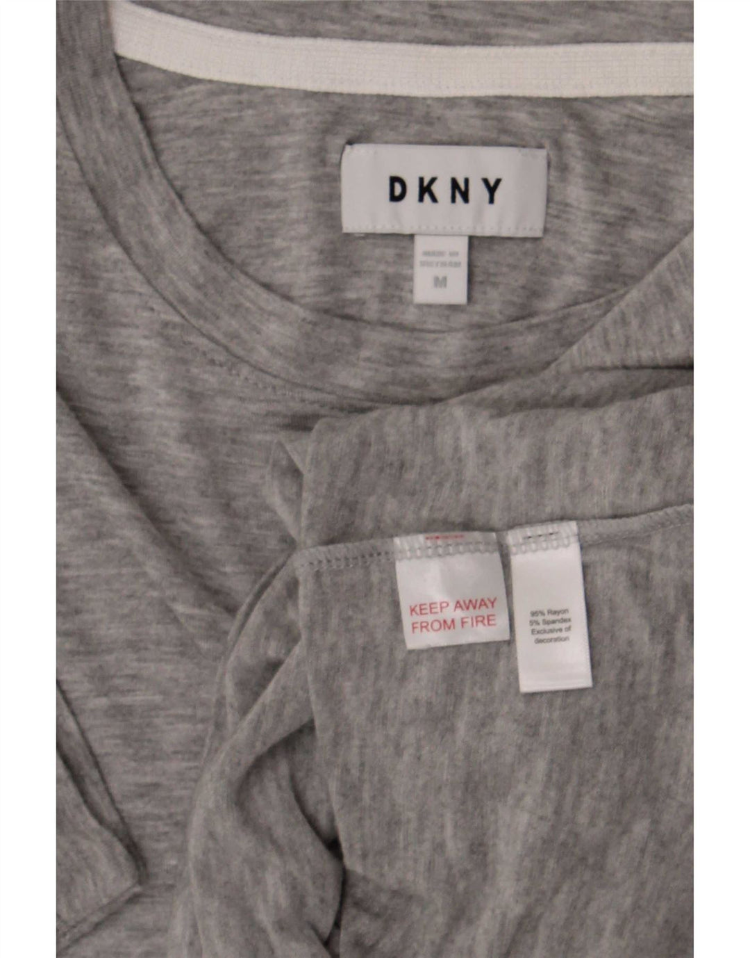 Dkny Womens Loose Fit T-Shirt Top UK 14 Mittelgraues Viskose