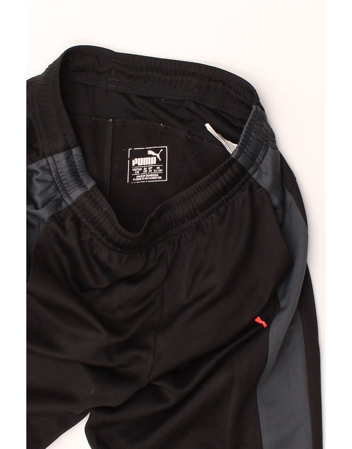 PUMA Boys Tracksuit Trousers 11-12 Years Large  Black Colourblock Vintage Puma and Second-Hand Puma from Messina Hembry 