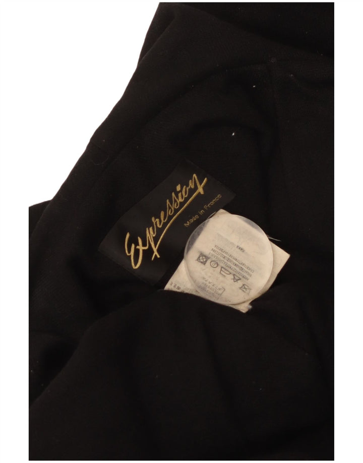 Vintage Damen Kapuzenmantel UK 18 XL Schwarz Polyester