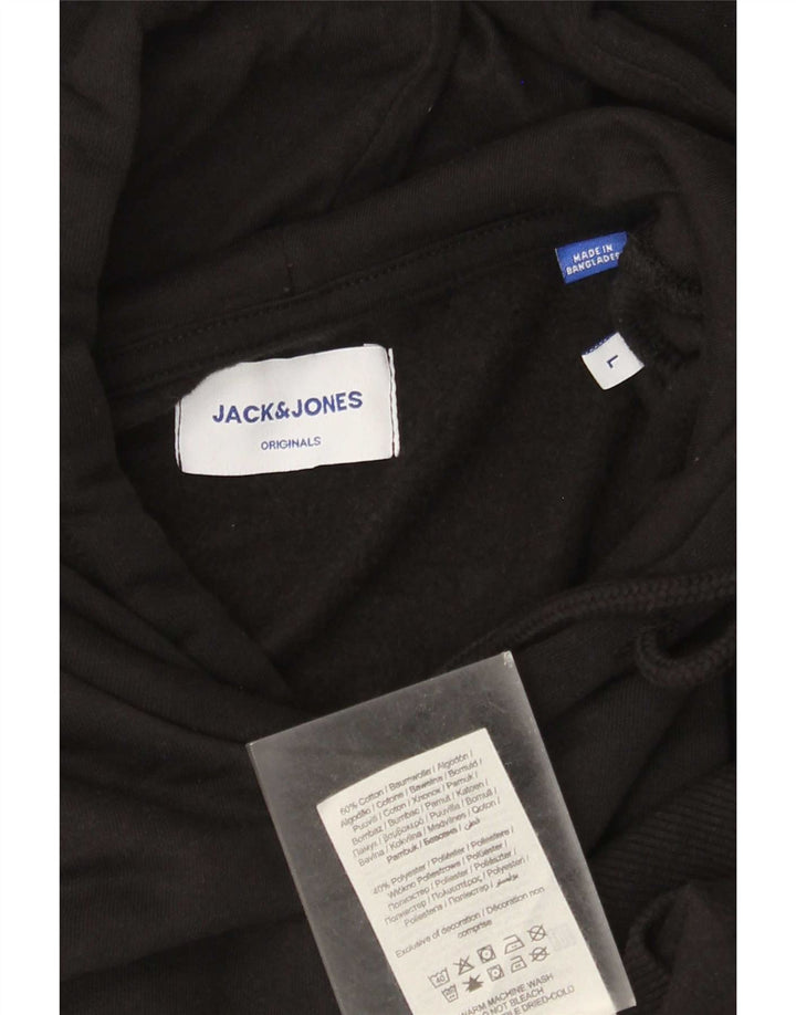 Jack & Jones Herren-Kapuzenpullover, groß, aus schwarzer Baumwolle