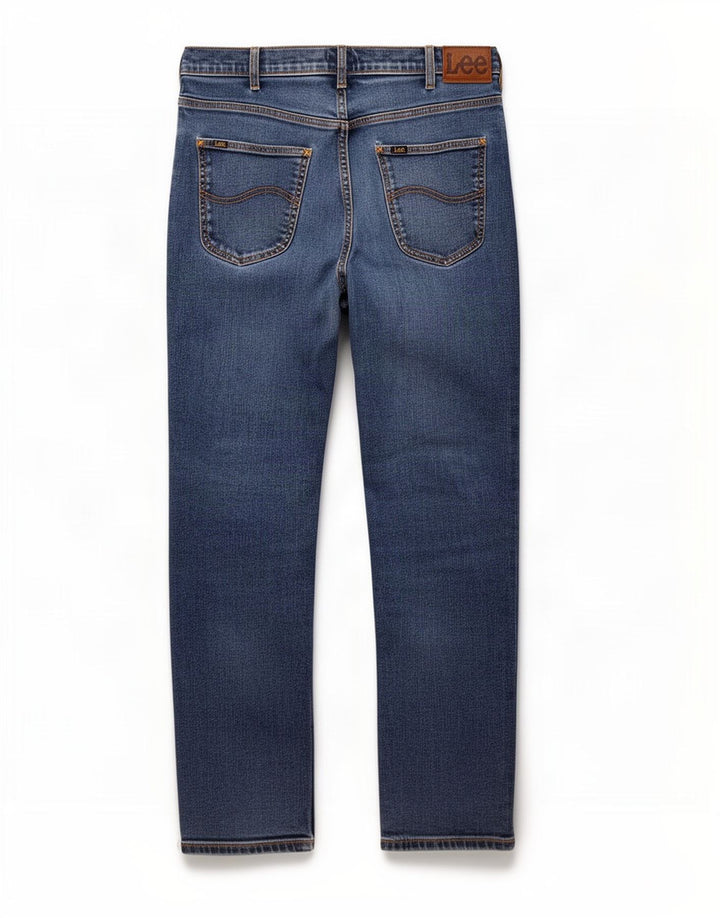 Lee Herren Brooklyn Straight Jeans W36 L32 Blaue Baumwolle