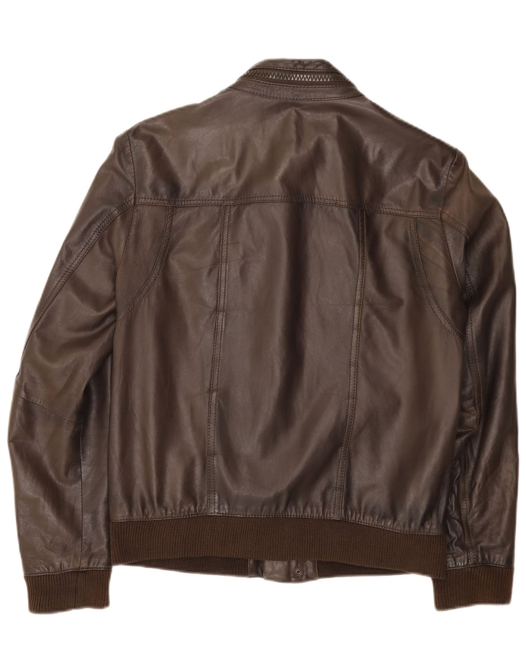 Zen Herren Bomber-Lederjacke, Größe 50, mittelbraunes Leder