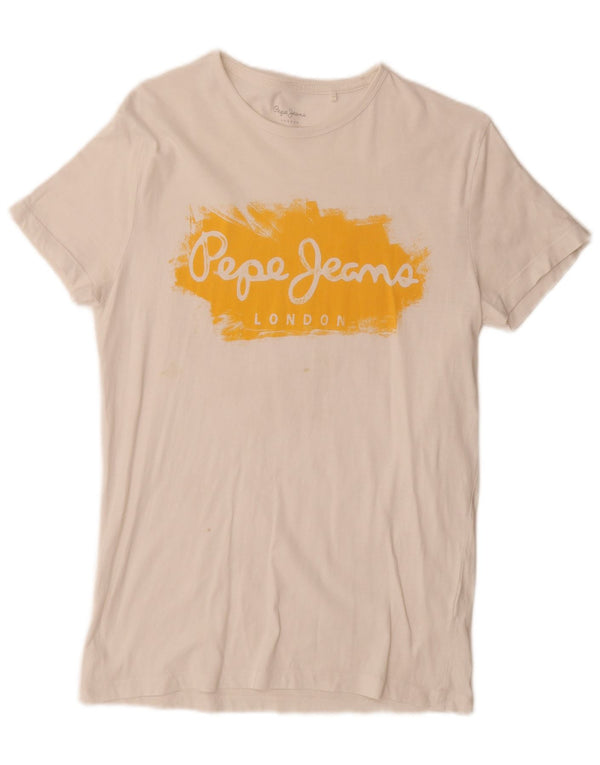 PEPE Jeans Herren Slim Graphic T-Shirt Top Small Weiß