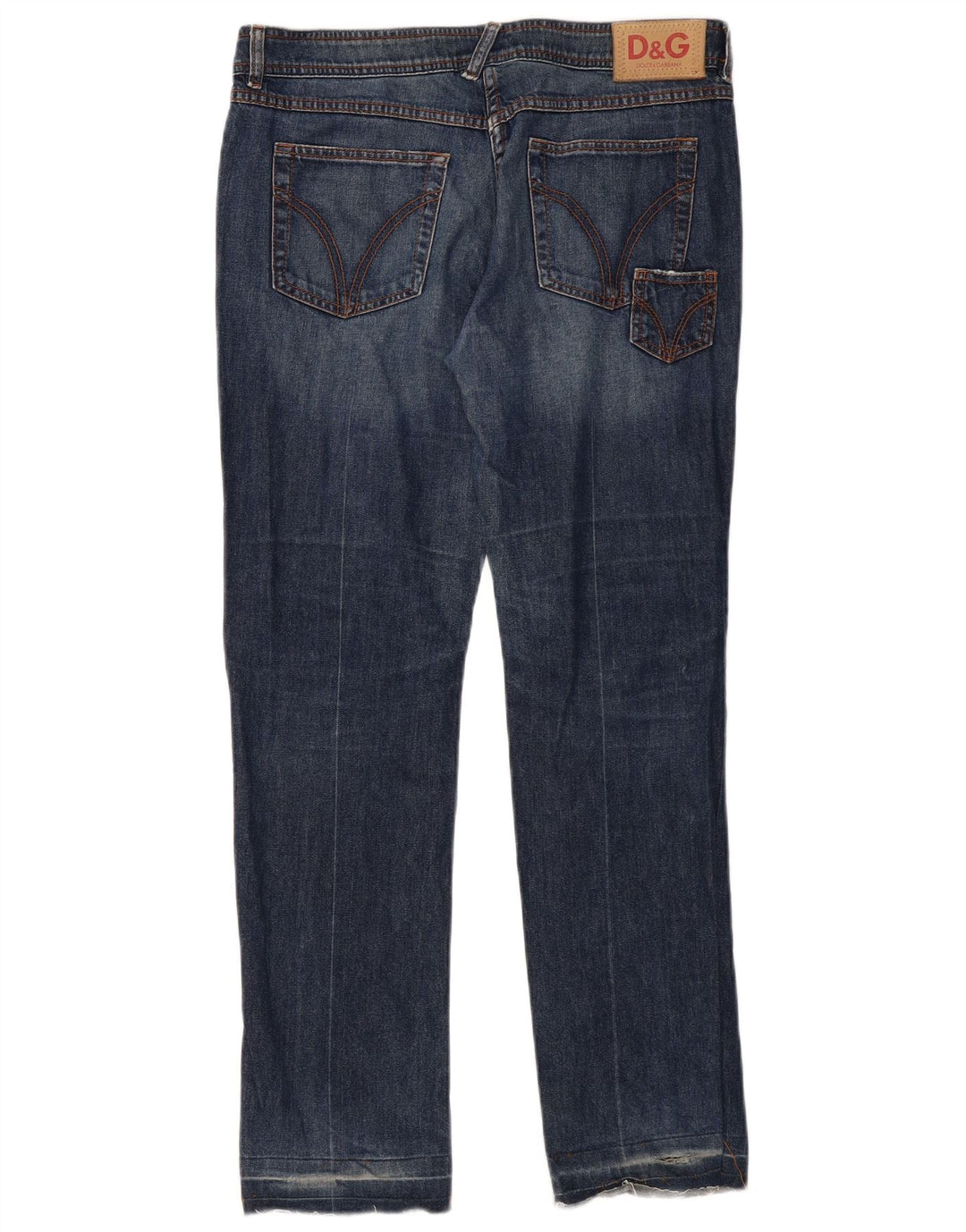 DOLCE & GABBANA Damen Bootcut-Jeans mit enger Passform und niedriger Taille, W34, L30, Blau