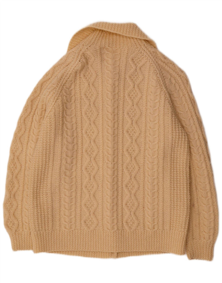 VINTAGE Damen Strickjacke Pullover UK 14 Large Beige