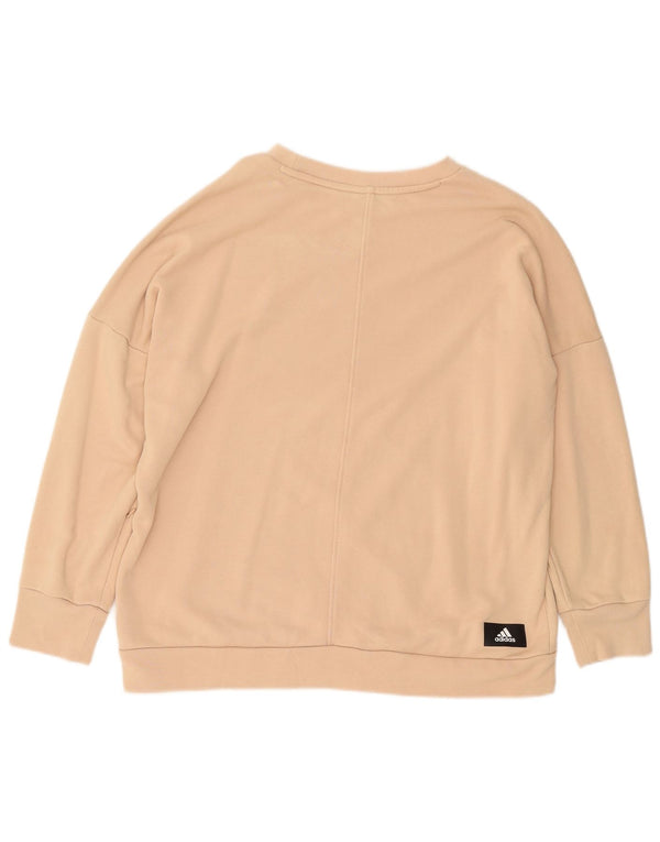 Adidas Damen Graphic Oversized Sweatshirt Pullover UK 12/14 Medium Beige