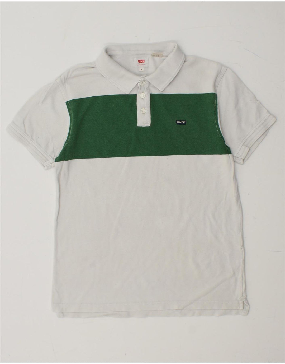LEVI'S Herren-Poloshirt, klein, weiße Colourblock-Baumwolle