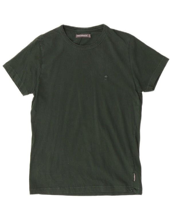 French Connection Damen T-Shirt Top UK 12 Mittelgrüne Baumwolle