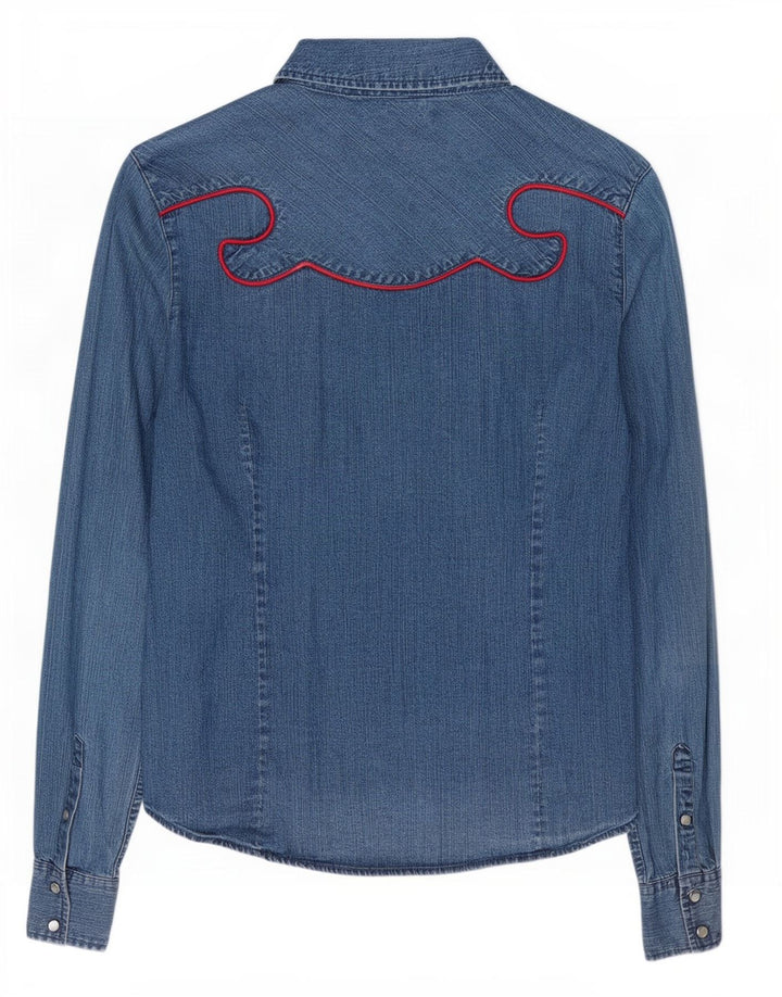 Levi's Damen Jeanshemd UK 10 Small Blau Baumwolle