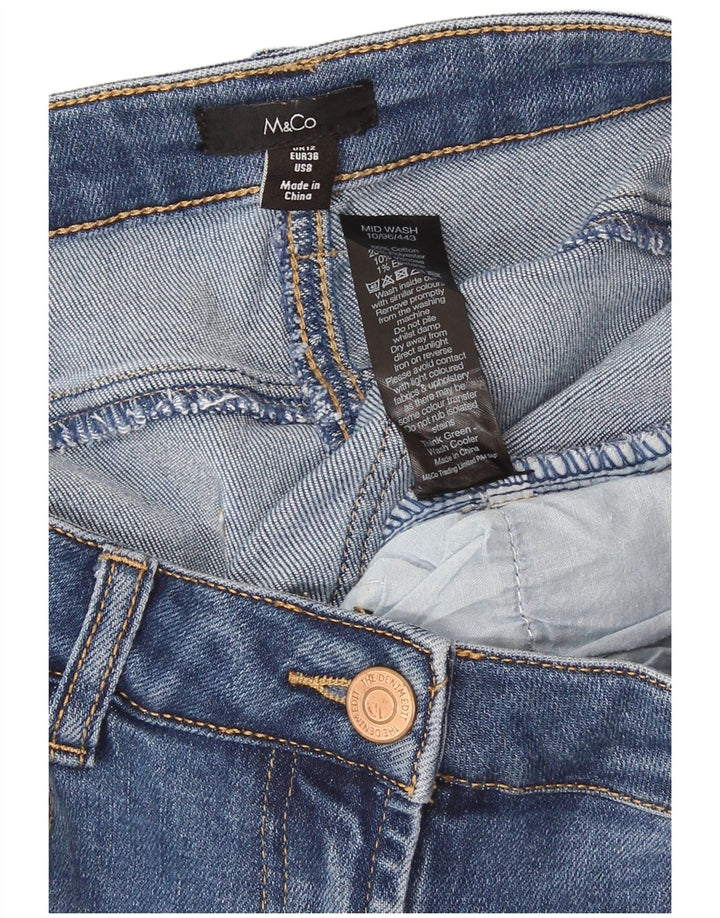 M&Co Damen-Cropped-Jeans UK 12 Medium W30 L25 Blaue Baumwolle