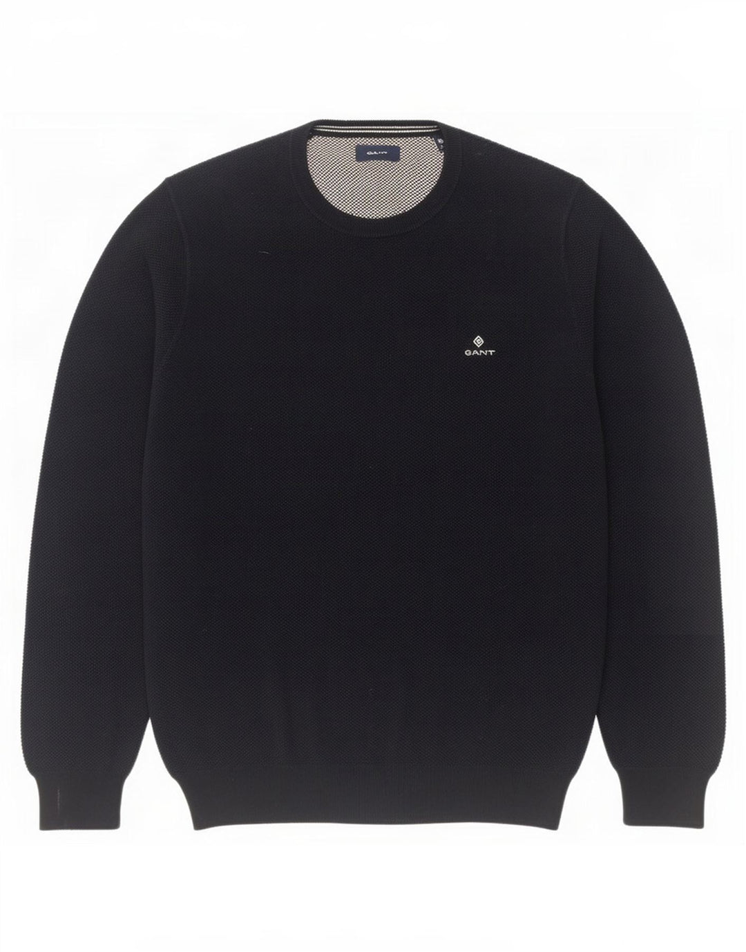 Gant Herren-Pullover mit Rundhalsausschnitt, Größe L, Marineblau