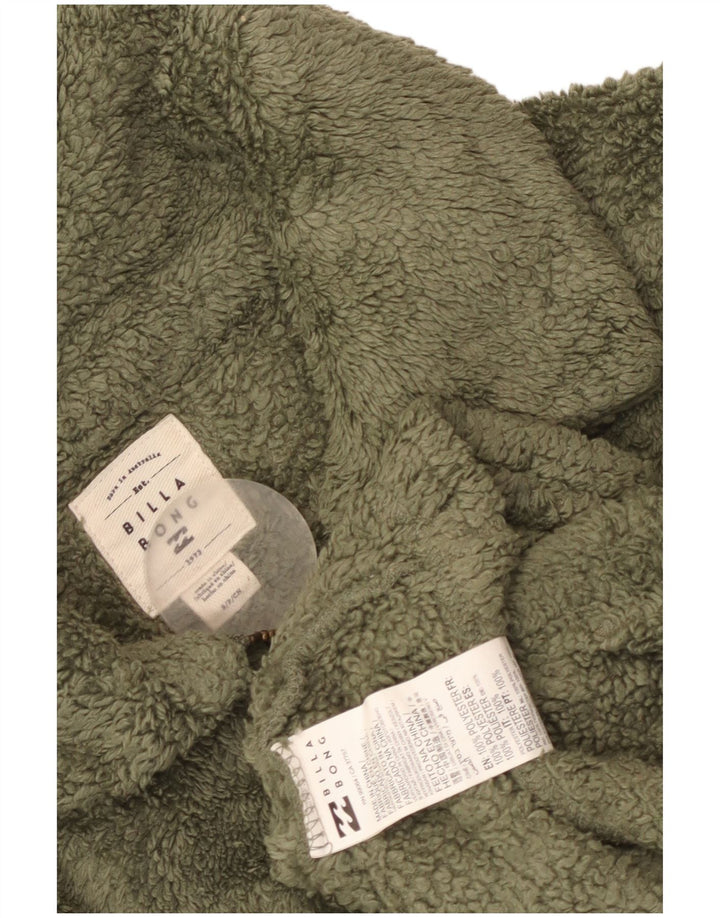 Billabong Damen Übergroße Fleecejacke UK 10 Small Grün Polyester