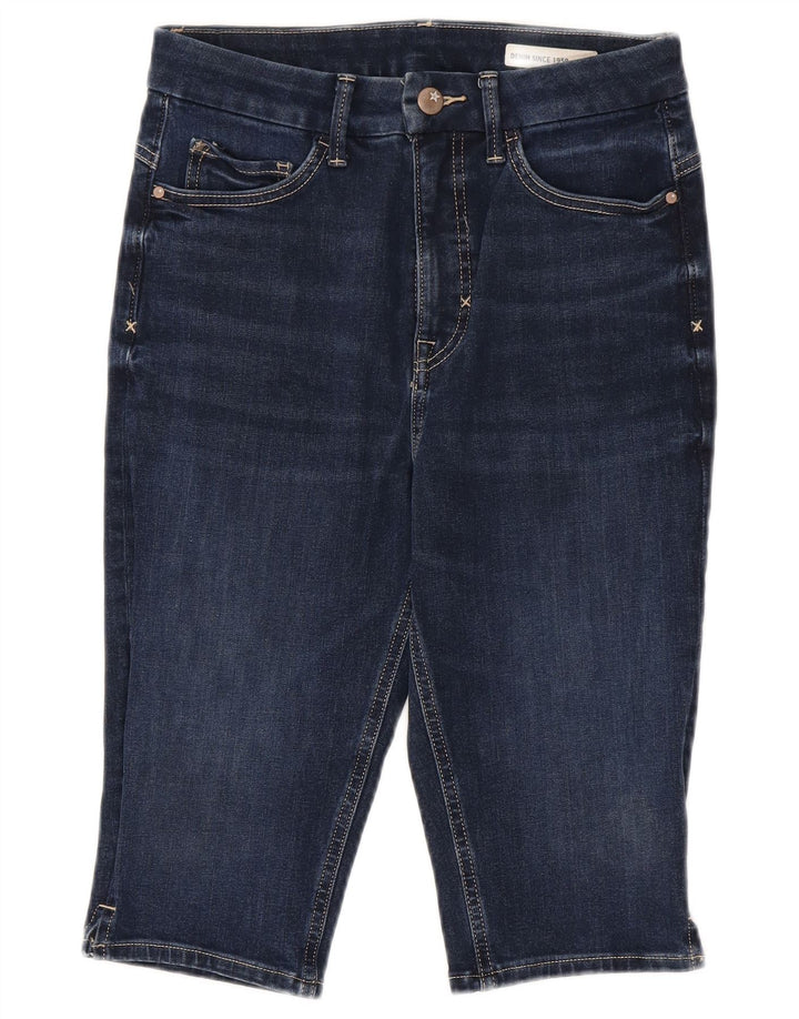 Marks & Spencer Damen Bermuda Denim Shorts UK 10 Small W28 Marineblau