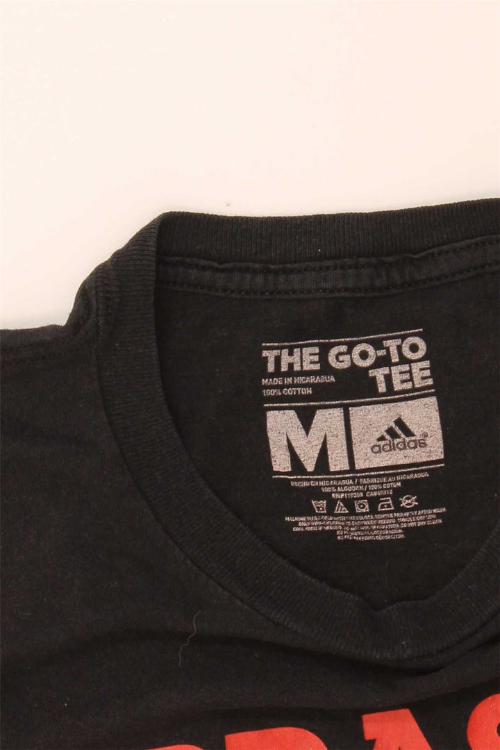 ADIDAS Mens Nebraska Graphic T-Shirt Top Medium Black Cotton