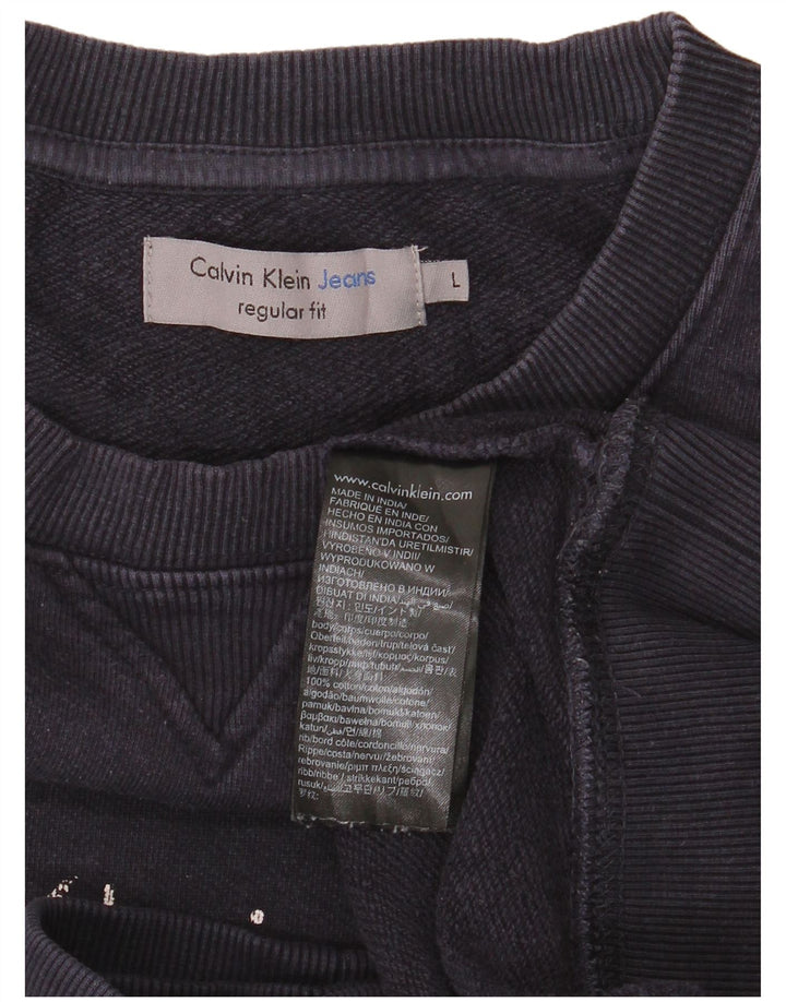 Calvin Klein Jeans Herren-Sweatshirt mit Grafik, Größe L, Marineblau