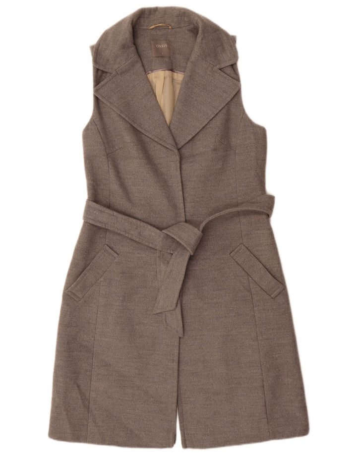 Oasis Damen Longline ärmellose Blazerjacke UK 10 Small Grau Polyester