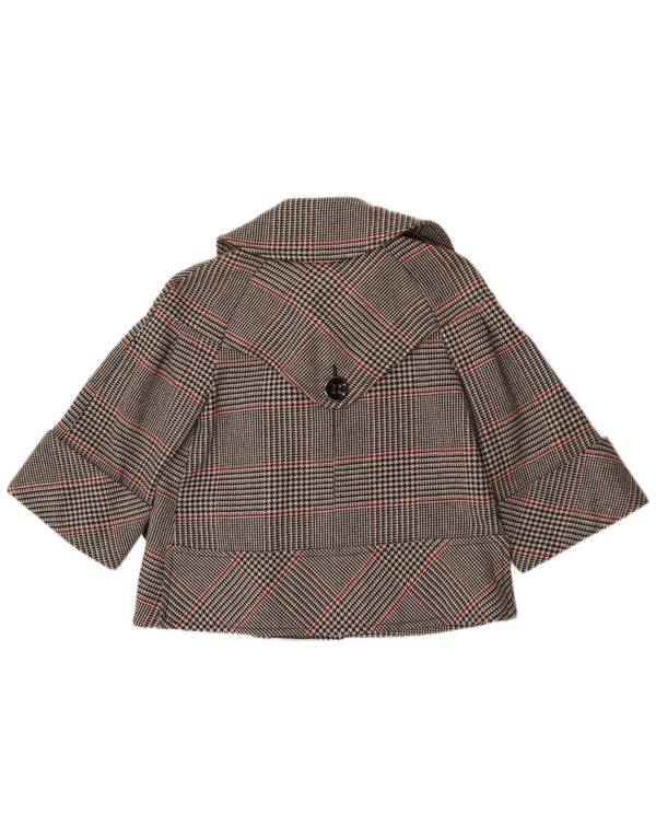 Kurze zweireihige Blazerjacke für Damen von Zara, UK 14, Mittelgrau kariert