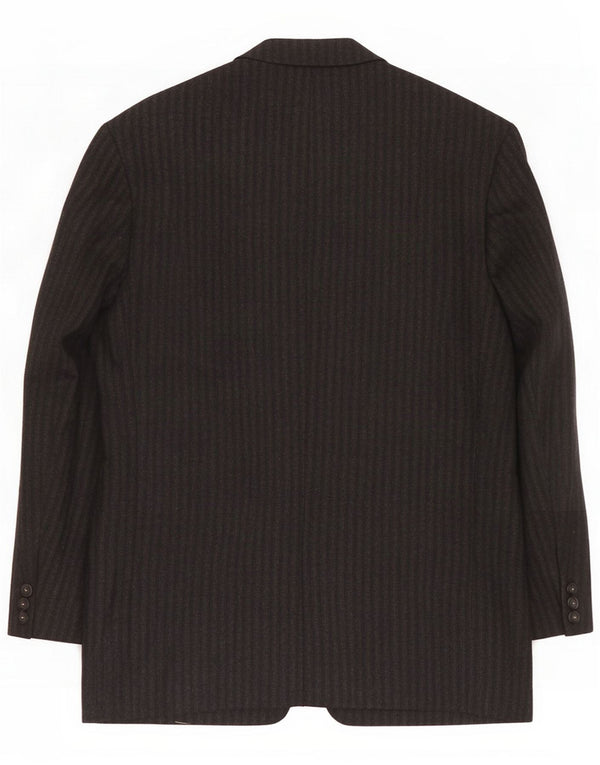 Mexx Mens 4 Button Blazer Jacket IT 50 Large Black Striped Wool