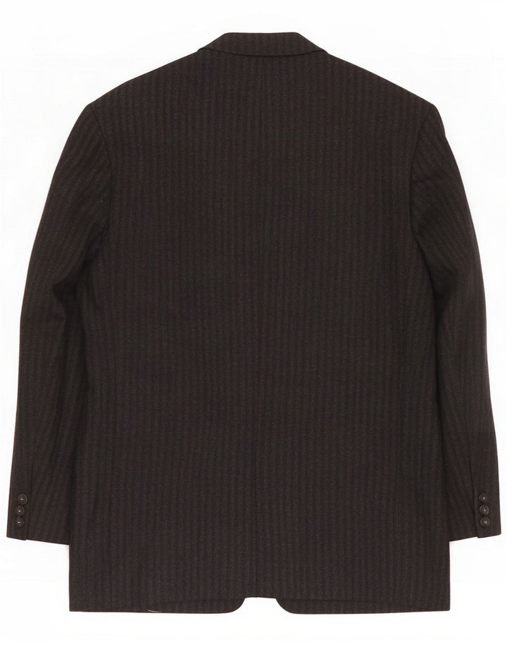 Mexx Herren 4-Knopf-Blazerjacke IT 50 Große schwarz gestreifte Wolle