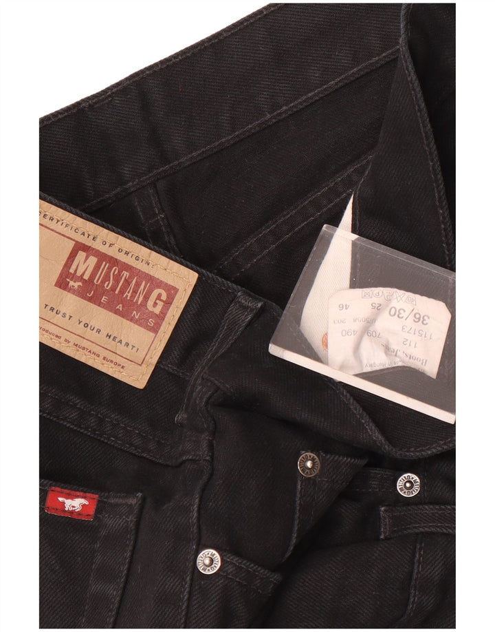 Mustang Herren Straight Jeans W36 L30 Schwarze Baumwolle