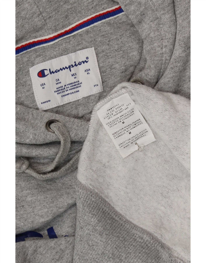 Champion Womens Graphic Oversized Hoodie Pullover UK 14 Mittelgrau meliert