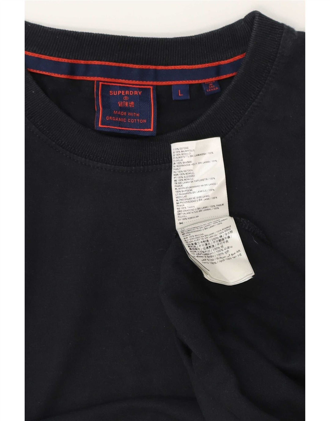 Superdry Herren T-Shirt Top Large Marineblau Baumwolle