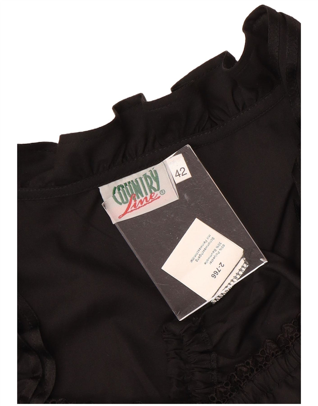 COUNTRY Crop-Blusenoberteil für Damen IT 42 Mittelschwarzes Polyester