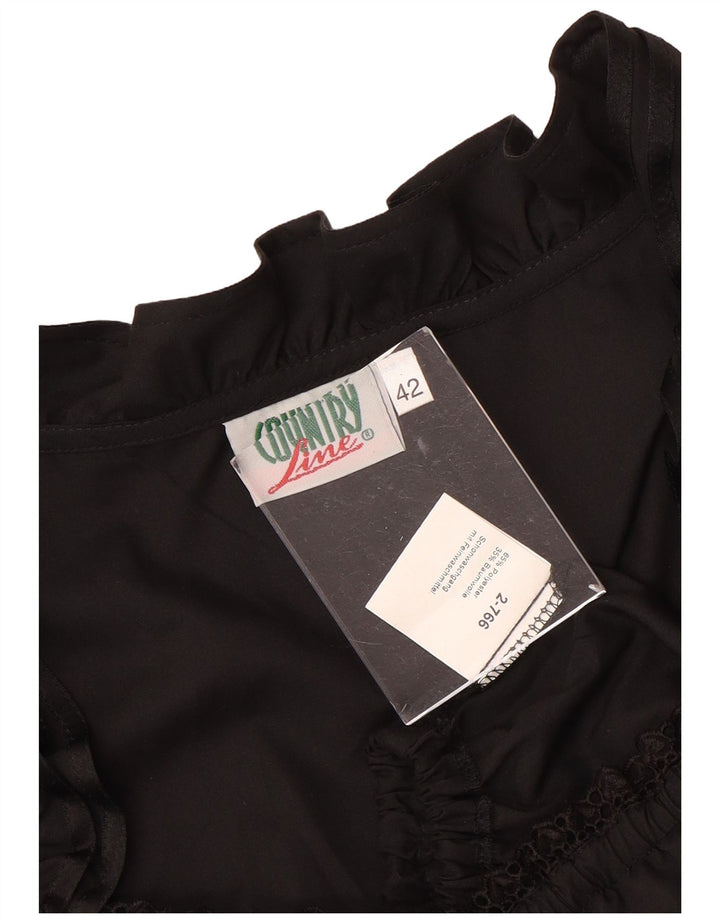 COUNTRY Crop-Blusenoberteil für Damen IT 42 Mittelschwarzes Polyester