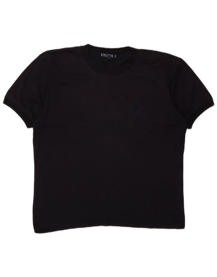 ESCADA Herren T-Shirt Top Large Marineblau Baumwolle