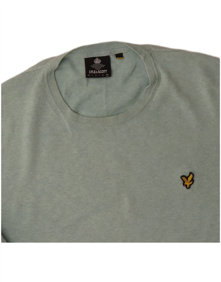 LYLE & SCOTT Herren-Pullover mit Rundhalsausschnitt, 2XL, grüne Baumwolle